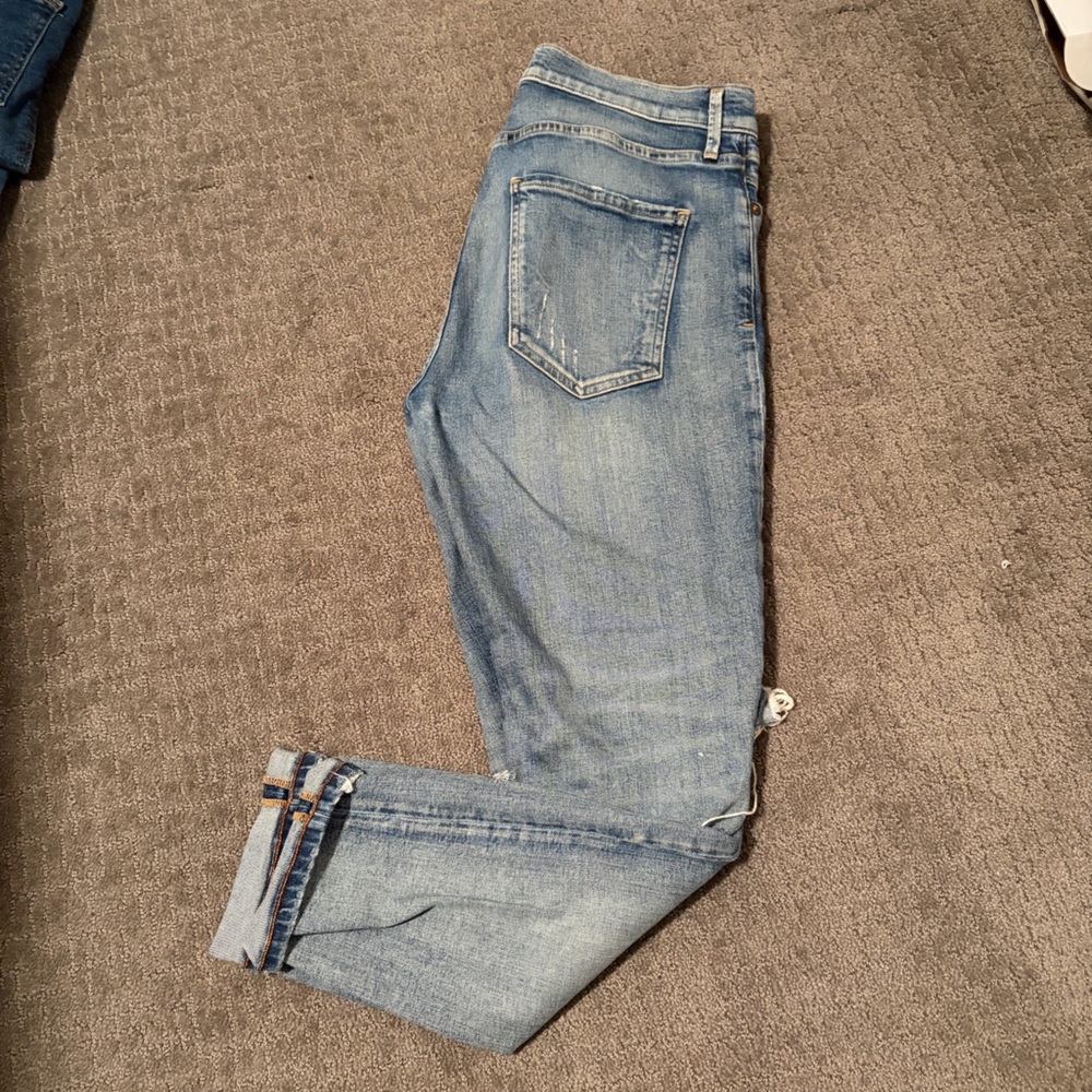 Agolde High Rise Light Wash Skinny Jeans